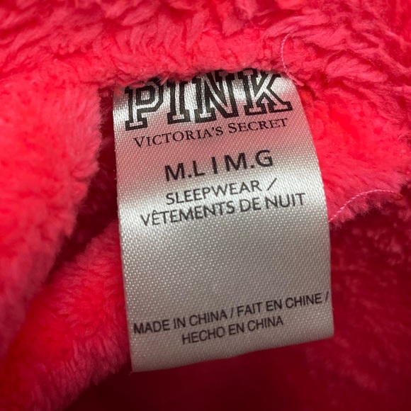 Victoria Secret “PINK” Sequins Fleece Plush Bath Robe Size M/L - Picture 11 of 11